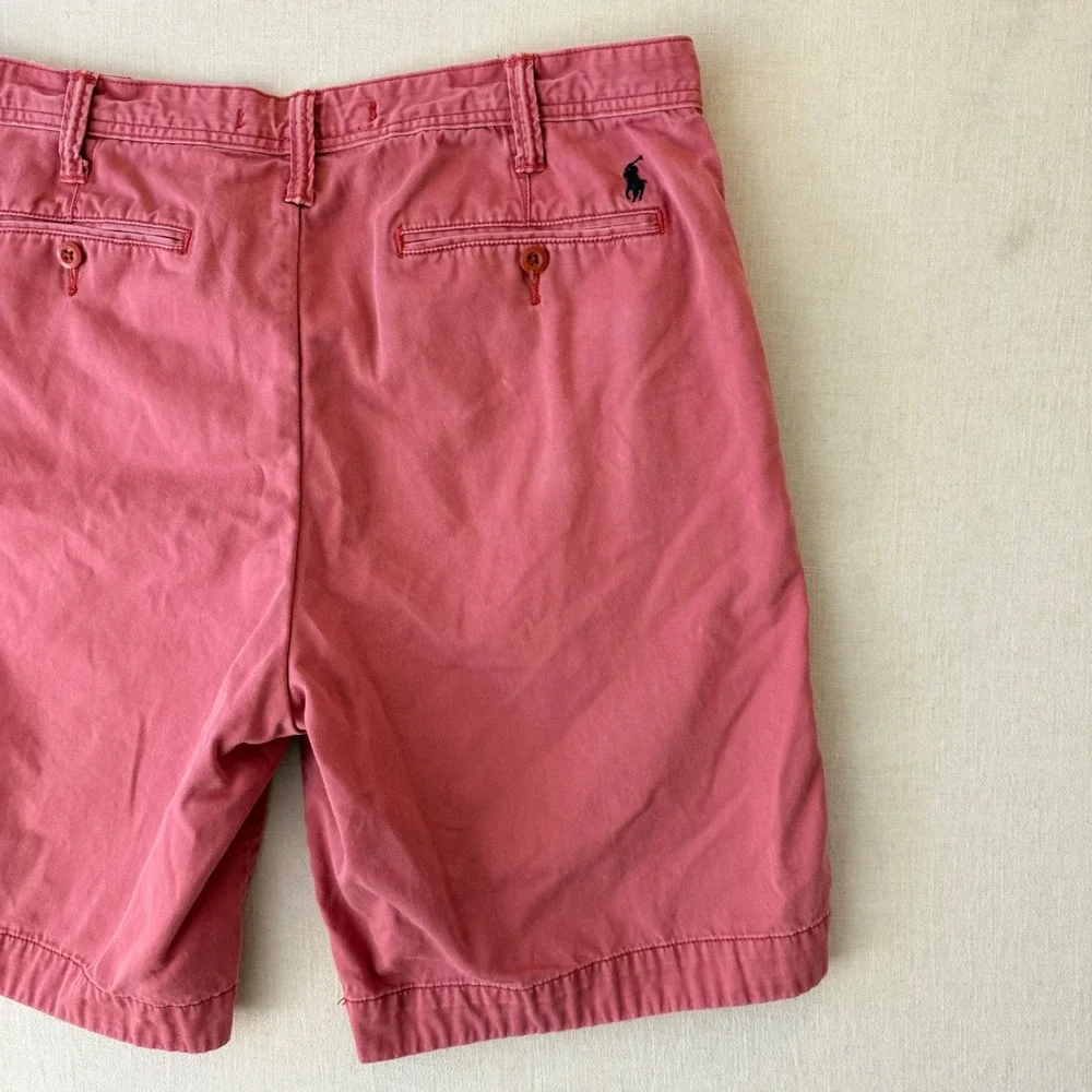 Polo Ralph Lauren Chino Shorts Mens 36 Red Relaxed Fit Cotton Casual Preppy